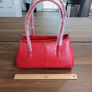 Elegant Red Vegan Leather Handbag